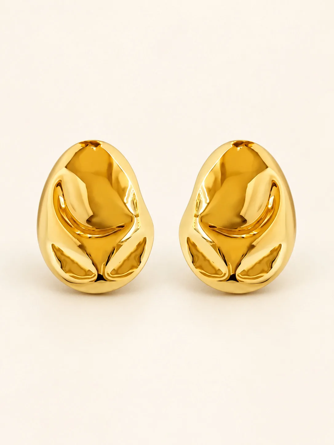 Aros Sordo Cubagua Bañado en Oro 24KT